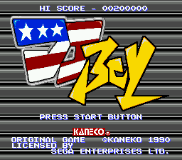DJ Boy title screen for Sega Genesis